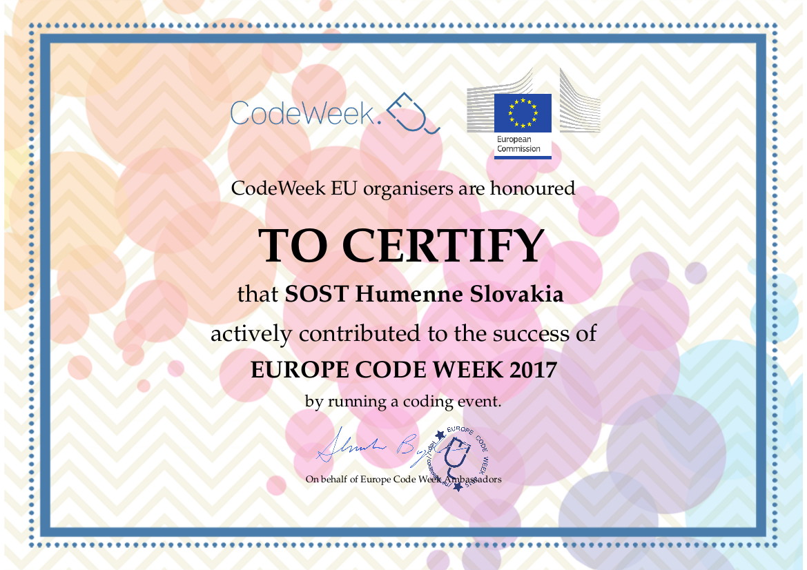 CodeWeek 2017 certifikat